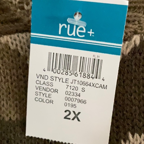 RUE 21 PLUS -Beige Destructed Hem Crop Sweater - Picture 9 of 9